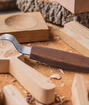 Professionele Houtsnijset: 5 Delig met Gebogen Mes & Schraper voor Lepelsnijden en DIY Projecten