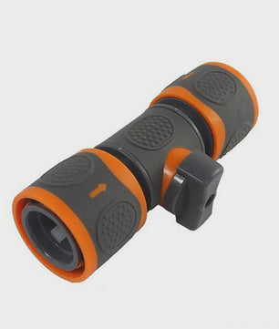 3-delige 16mm Tuinslang Koppeling met Afsluiter - Snelkoppeling voor Irrigatie
