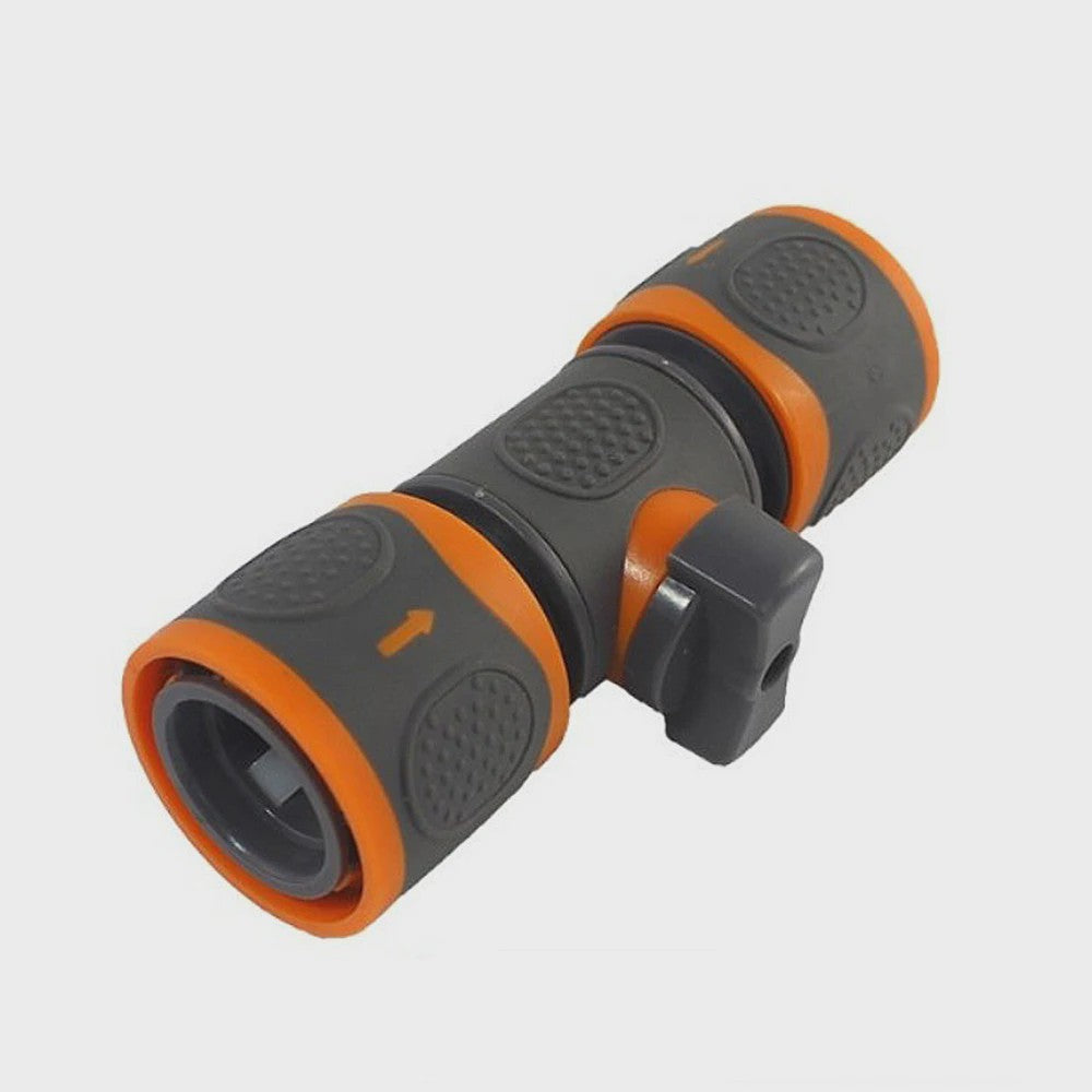 3-delige 16mm Tuinslang Koppeling met Afsluiter - Snelkoppeling voor Irrigatie