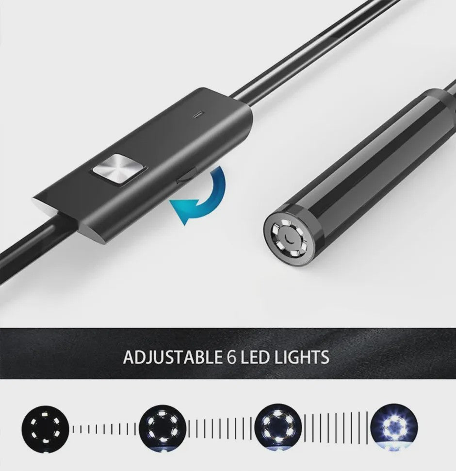 Waterdichte Endoscoop Camera 7mm met USB & Type-C | Flexibel & 6 LED's | Android/PC Inspectie