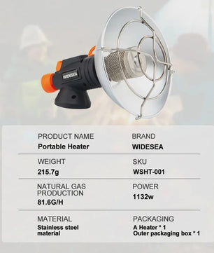 Widesea Draagbare Camping Heater - Roestvrij Staal Gas Brander voor Buiten & Survival