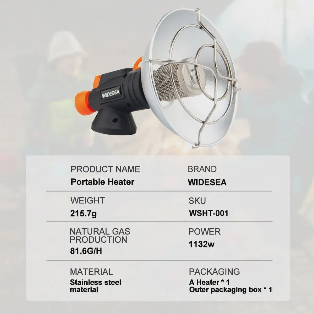 Widesea Draagbare Camping Heater - Roestvrij Staal Gas Brander voor Buiten & Survival