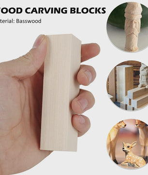 10x Basswood Houtsnijblokken - Zacht Natuurlijk Hout voor Beginners en Experts