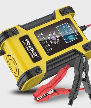 Foxsur Slimme Automatische Acculader 12V/24V met Digitaal Display en Reparatie Modus