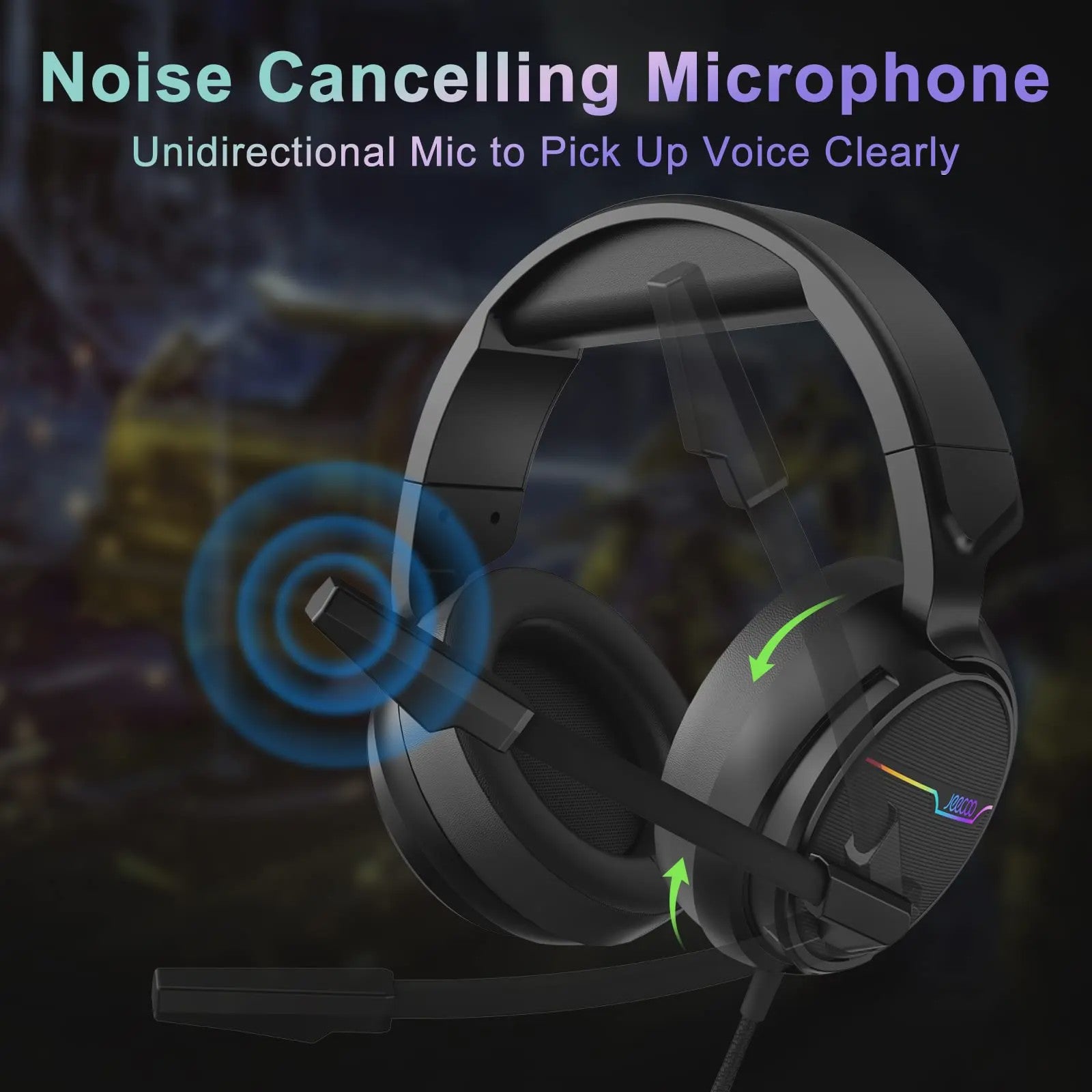 Jeecoo V20U USB Gaming Headset: Surround Sound, Noise Cancelling Microfoon & Comfortabele Oorkussens