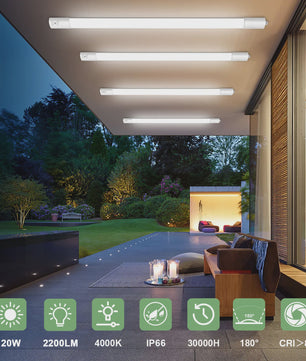 2x LED TL Armatuur met Bewegingssensor - 60cm, 20W, IP66 Waterdicht