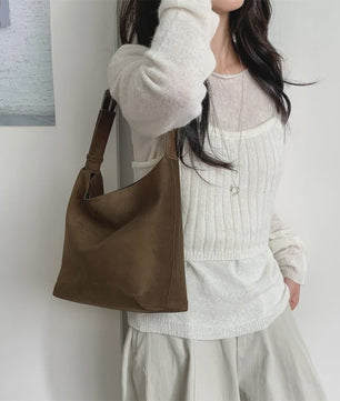 Luxe Dames Tote Bag in Suède Look - Grote Capaciteit, Retro & Veelzijdig
