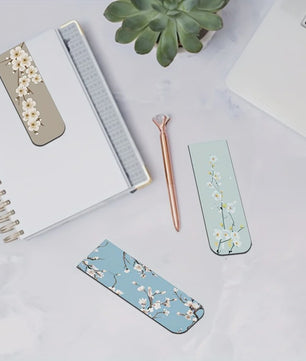 12x Magnetische Bladwijzers met Bloemenprint - Stijlvolle Paginamarkers voor Dames & Planners