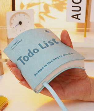 Mini Notitieboek PU Leer - Dagelijkse Planner & To-Do Lijst met Lint Bladwijzer