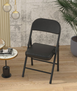 Opvouwbare Stoel met Kunstleren Zitting en Metalen Frame - Comfortabel en Praktisch