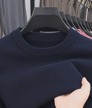 Heren Gebreide Trui met Diamantpatroon - Casual Ronde Hals, Lange Mouwen