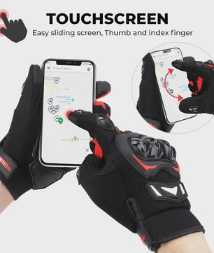 KEMIMOTO Zomer Motorhandschoenen met CE Knokkelbescherming en Touchscreen Functie