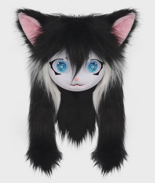 Furry Cosplay Masker Hoofddeksel - Kat & Konijn Stijl voor Kinderen & Feestjes
