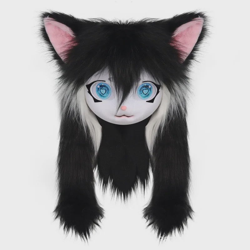 Furry Cosplay Masker Hoofddeksel - Kat & Konijn Stijl voor Kinderen & Feestjes