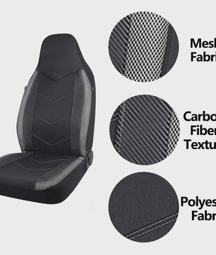 Sportieve Autostoelhoes Set met Hoge Rugleuning - Ademend Air Mesh & Airbag Compatibel