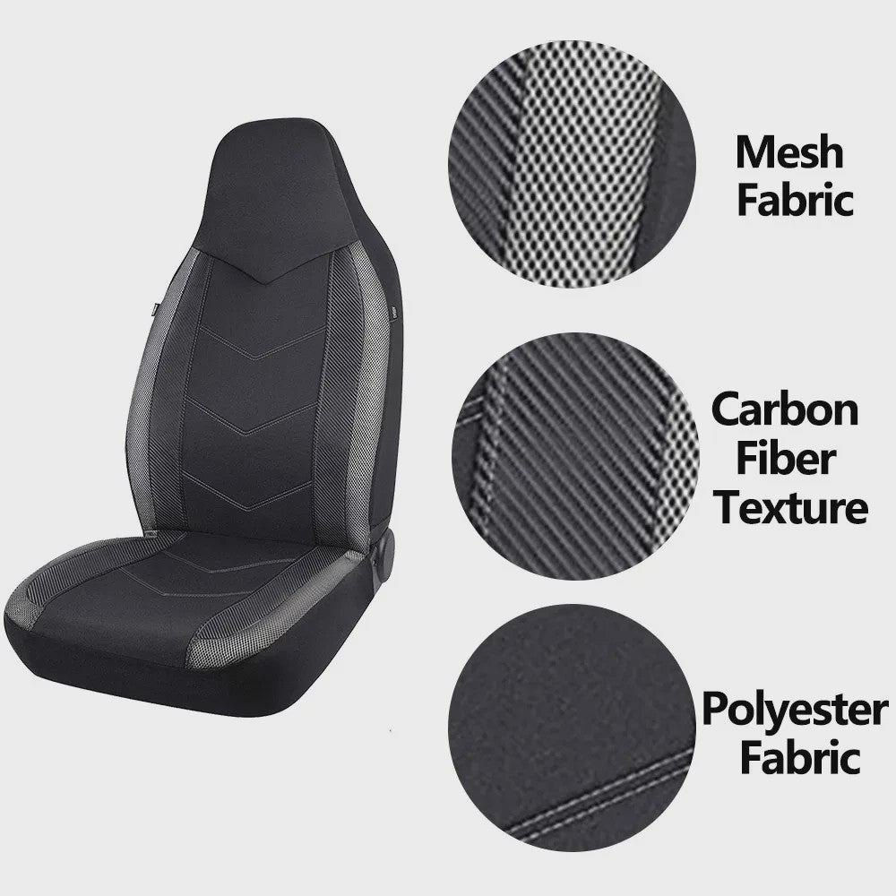 Sportieve Autostoelhoes Set met Hoge Rugleuning - Ademend Air Mesh & Airbag Compatibel