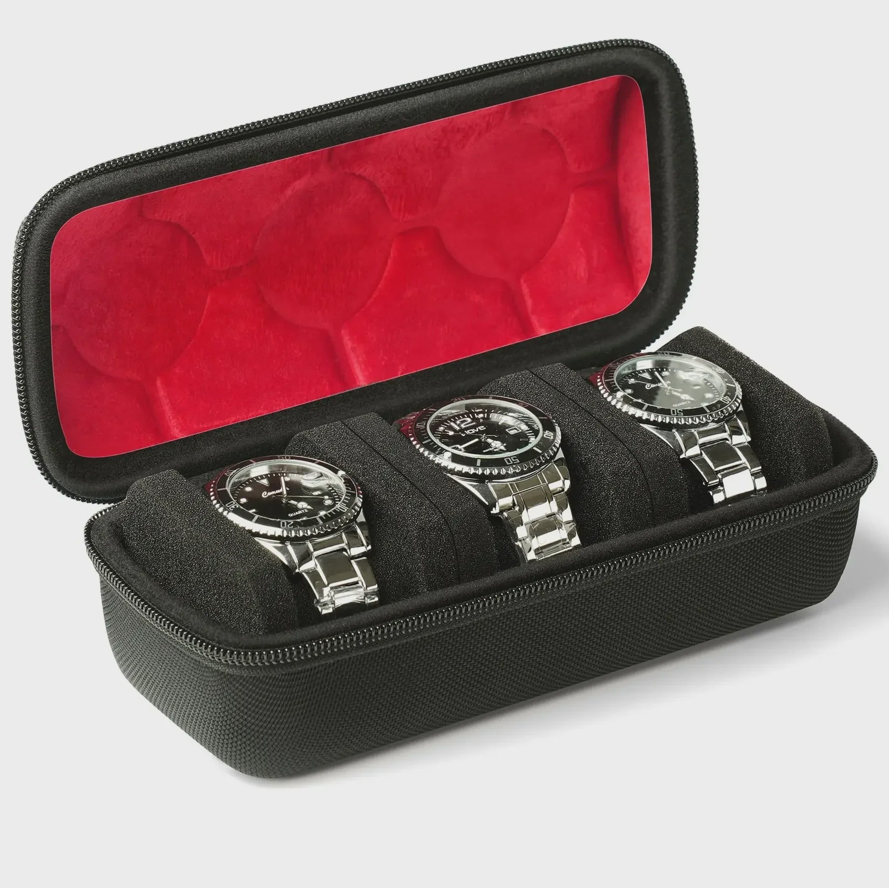 Luxe Horloge Reiskoffer - Harde Rol Organizer met Rode Voering voor 1, 2, 3, 5, 6 of 10 Horloges
