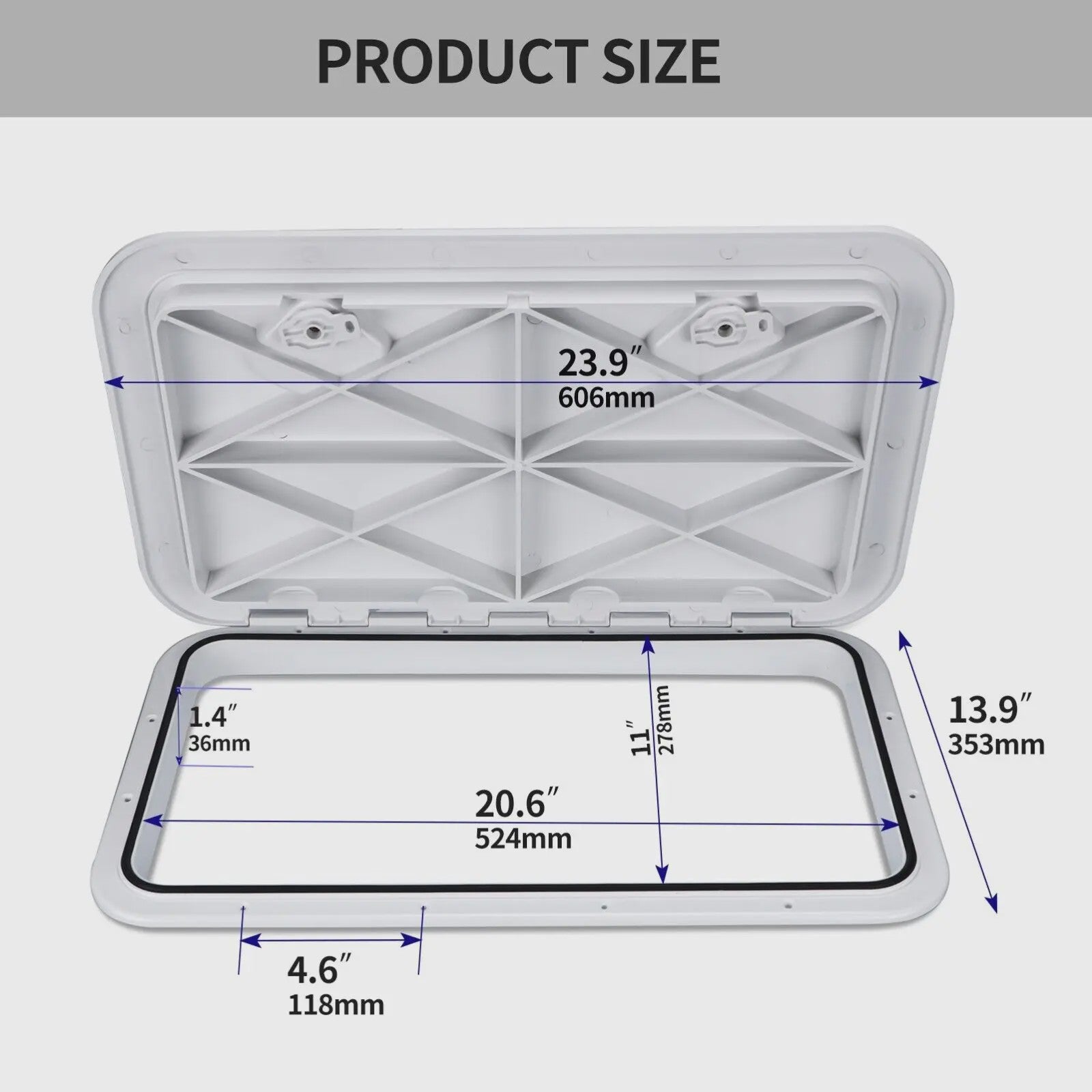 Waterdichte ABS Dekluik Inspectieluik - Anti-UV & Antislip - 60x35 cm