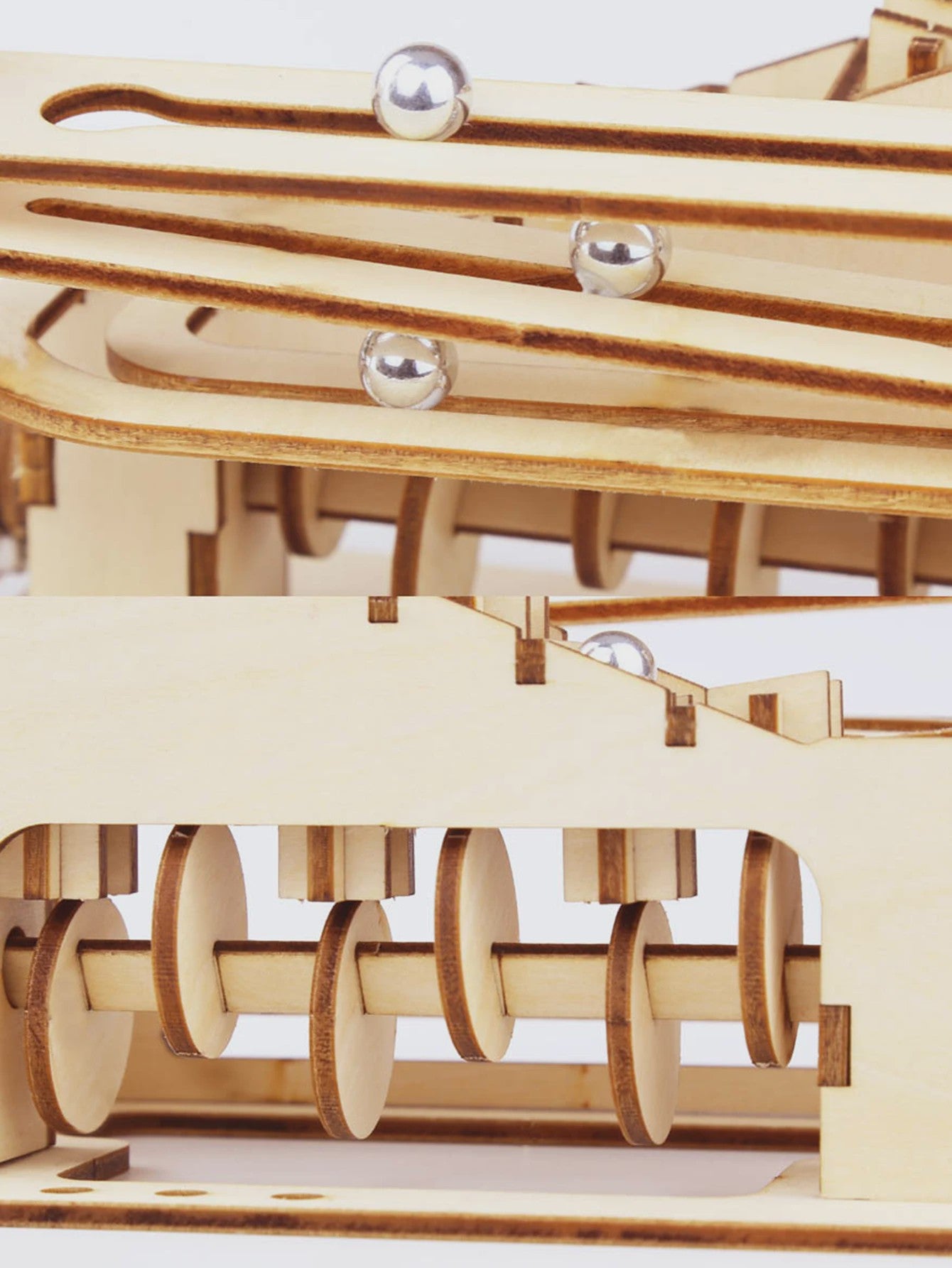 Houten 3D Puzzel: Spiraal Marble Run Modelbouw Kit voor Volwassenen en Tieners