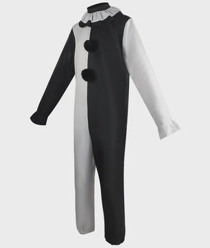 Eng Terrifier Clown Kostuum Heren Dames - Zwart Wit Jumpsuit & Jurk voor Halloween