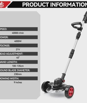 ONEVAN 9-inch Accu Grasmaaier & Grastrimmer - Borstelloos, 40000RPM, Opvouwbaar, Makita 18V Compatibel