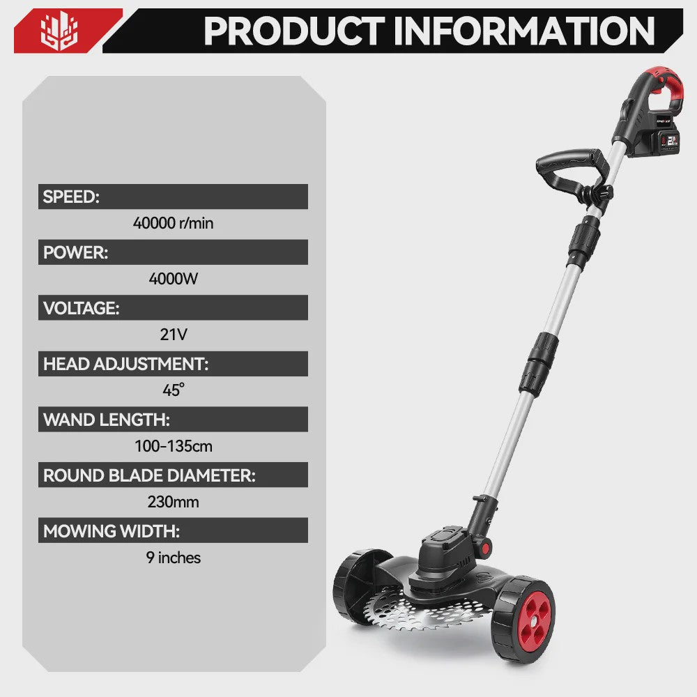 ONEVAN 9-inch Accu Grasmaaier & Grastrimmer - Borstelloos, 40000RPM, Opvouwbaar, Makita 18V Compatibel