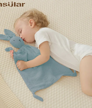 Zacht Muslin Baby Knuffeldoekje met Konijn - Comfort & Slaapmaatje voor Pasgeborenen