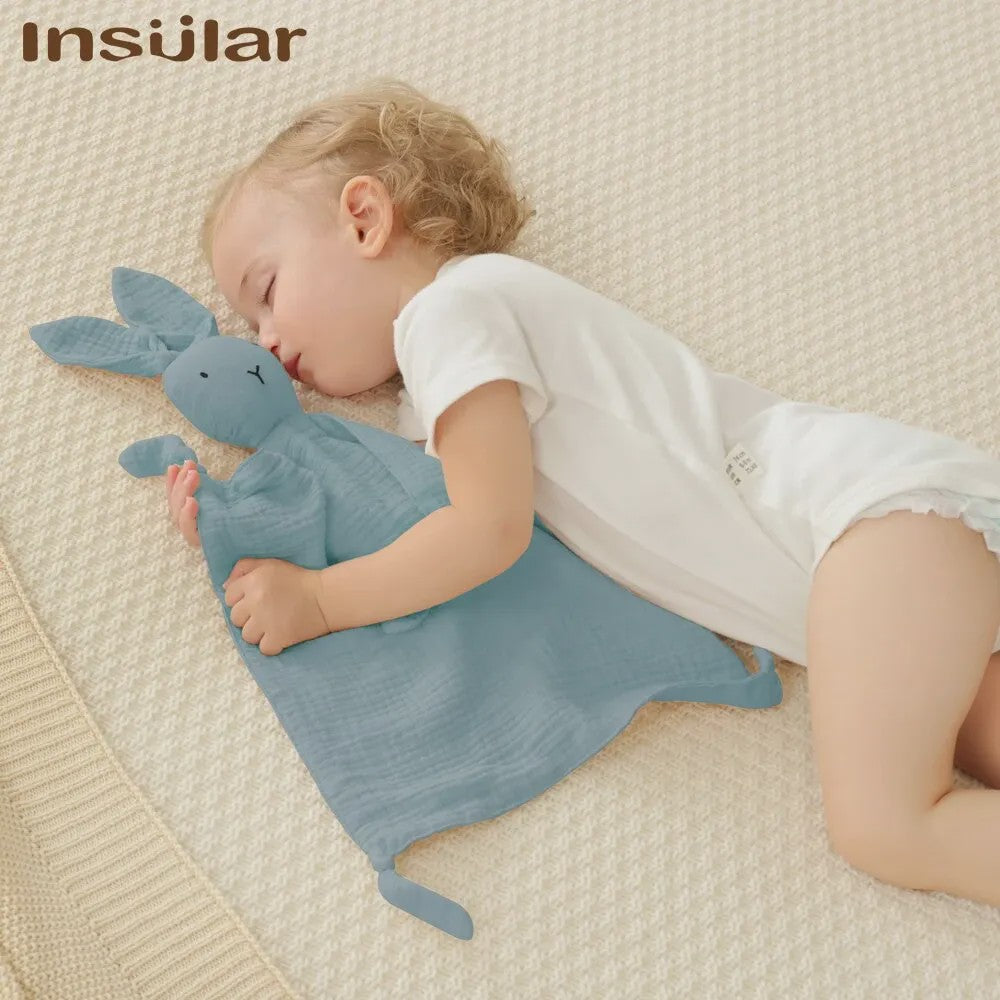 Zacht Muslin Baby Knuffeldoekje met Konijn - Comfort & Slaapmaatje voor Pasgeborenen