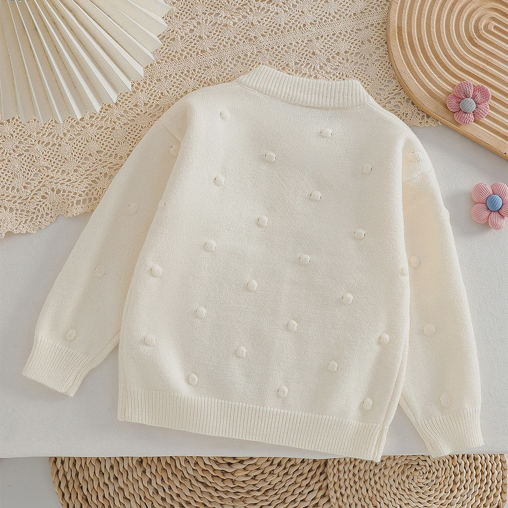 Zachte Gebreide Vestjes voor Meisjes (2-8 jaar) met Kleurrijke Bloemen - Perfect voor Herfst & Winter
