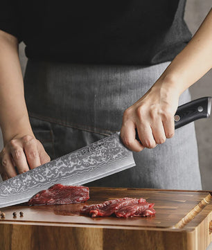 TURWHO 8.5-inch Kiritsuke Koksmes - 67 Lagen Damascus Staal