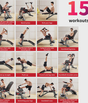 Opvouwbare Dumbbell Bank - Verstelbare Fitness Bank voor Krachttraining Thuis