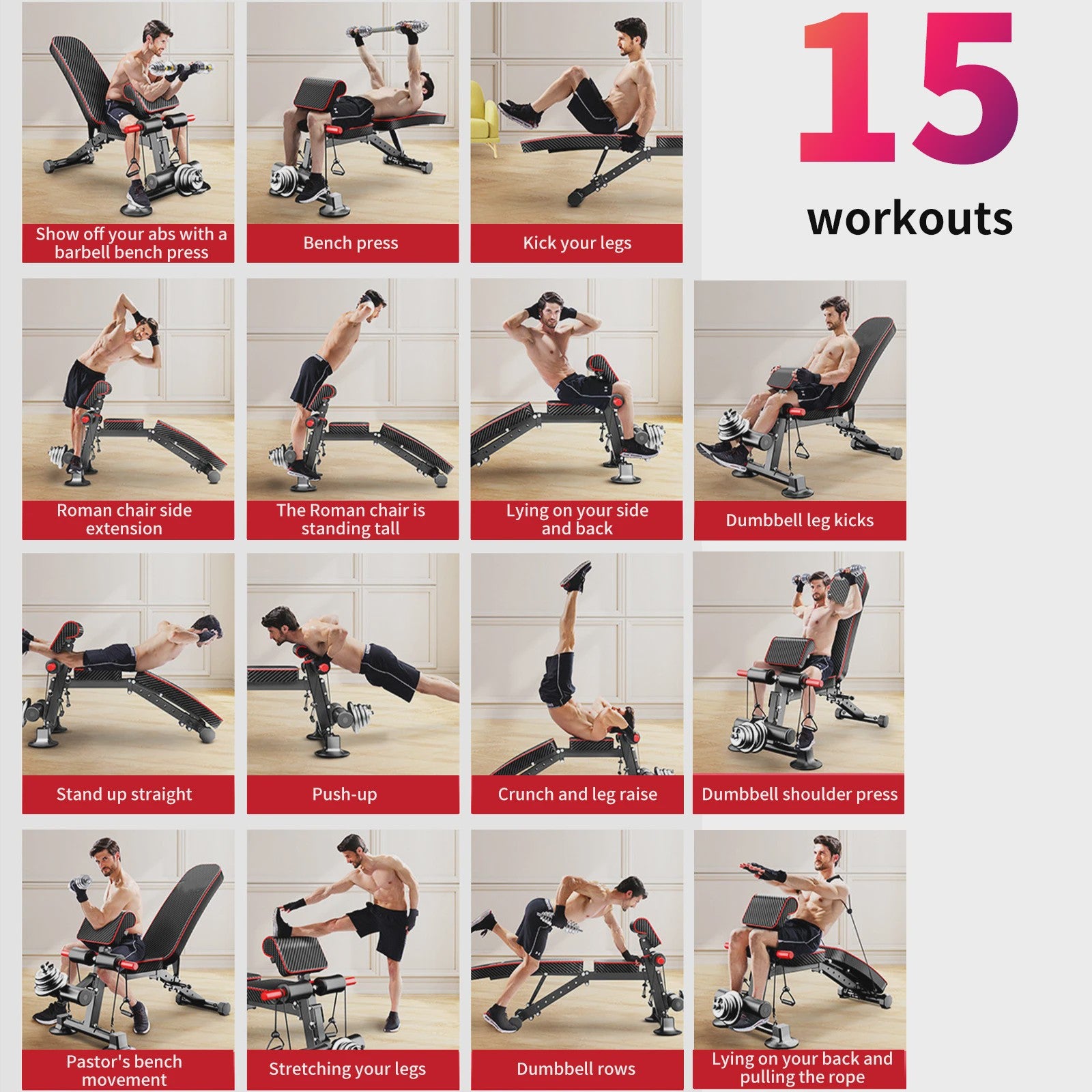Opvouwbare Dumbbell Bank - Verstelbare Fitness Bank voor Krachttraining Thuis