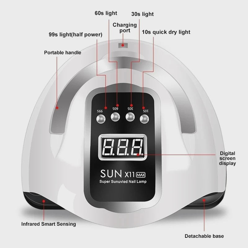 Professionele LED UV Nageldroger met LCD Display - Snel Gel Polish Drogen