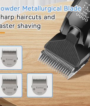 Kemei 1857 Professionele Honden Trimtrimmer - Oplaadbaar, Stille Motor & LED Verlichting