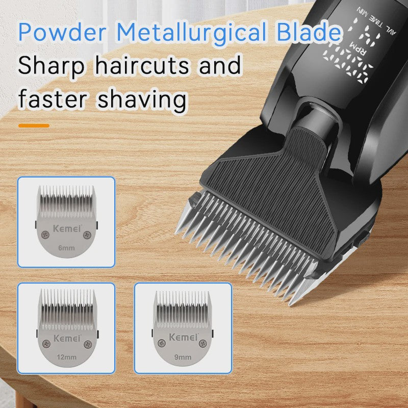 Kemei 1857 Professionele Honden Trimtrimmer - Oplaadbaar, Stille Motor & LED Verlichting