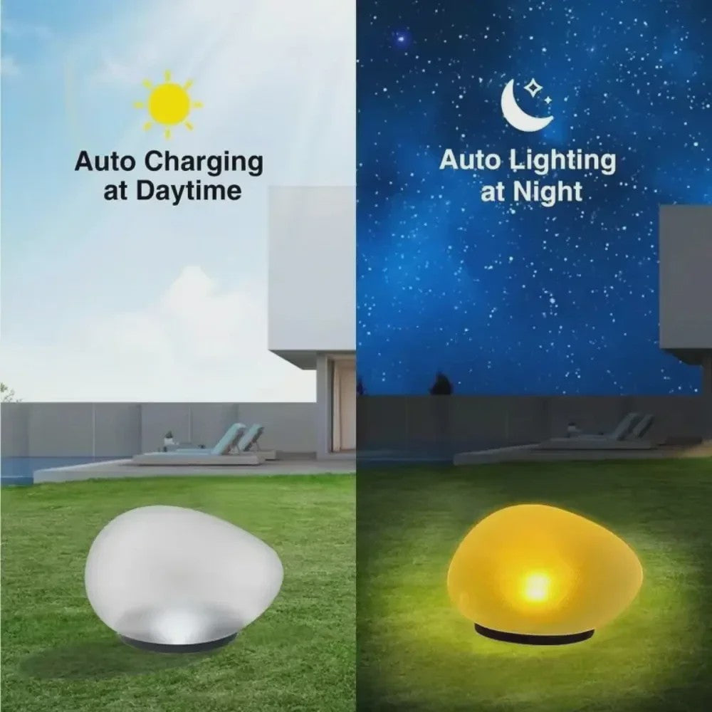Solar Tuinlamp Steen - Decoratieve LED Verlichting voor Buiten