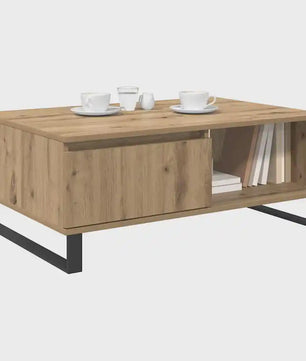 Handgemaakte Eiken Salontafel 90x60x35 cm - Modern Design met Opbergruimte
