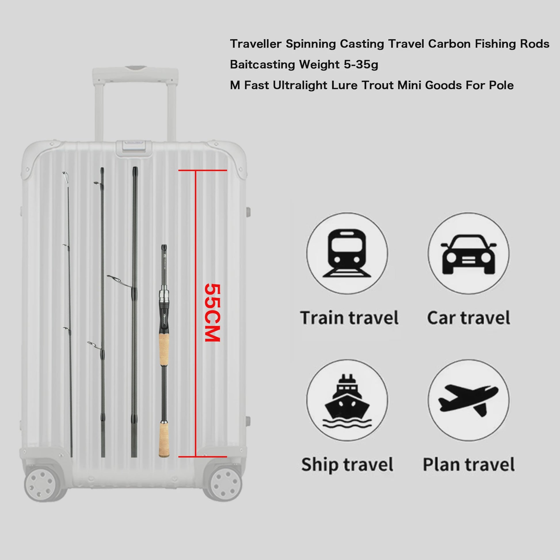 BIUTIFU Traveller Carbon Hengel - Spinning & Casting - Lichtgewicht & Snel