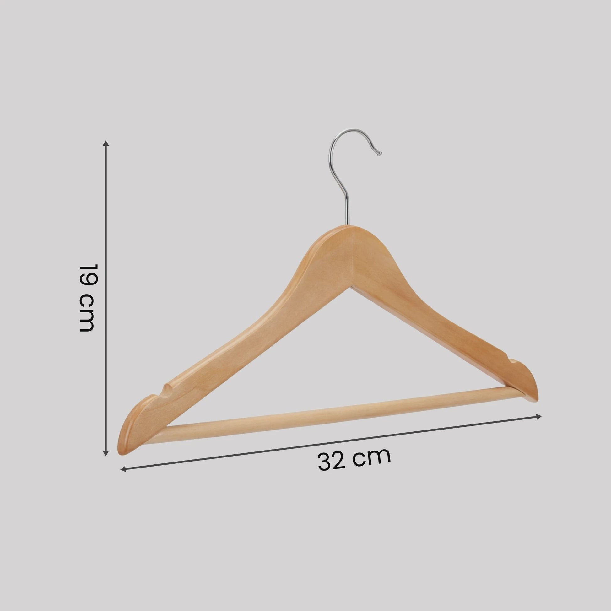 Songmics Kinderkledinghangers 20 Stuks - Massief Hout, 35cm Breed
