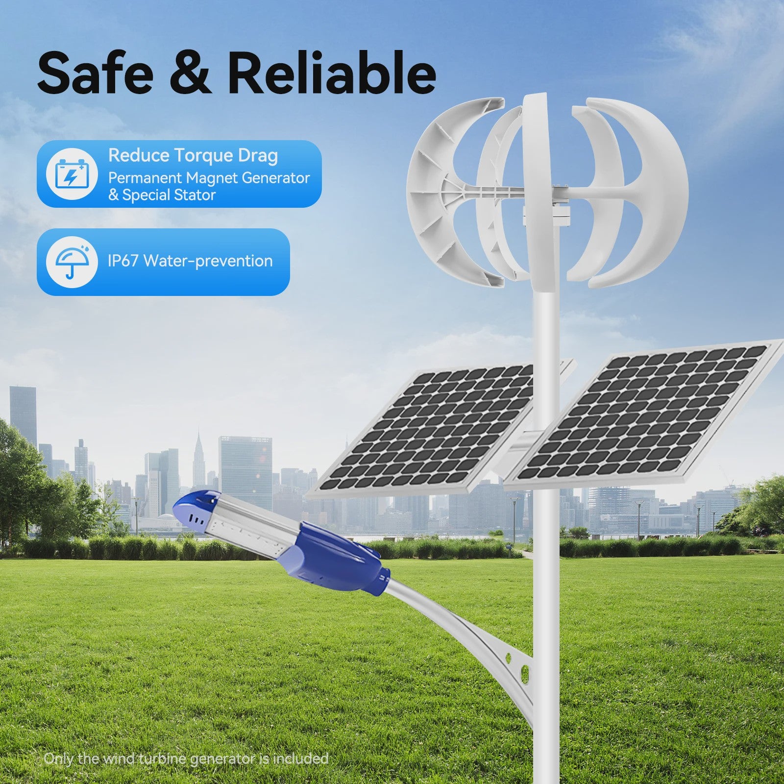 600W Verticale Windturbine Generator 24V - Duurzame Energie voor Thuis en Boot