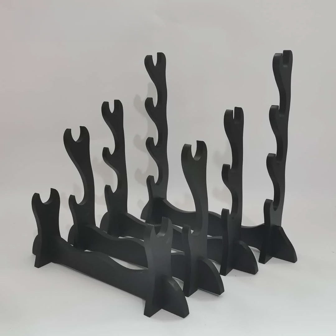 Houten Katana Standaard & Zwaardrek - Vloerdisplay voor Japanse Zwaarden en Sabels