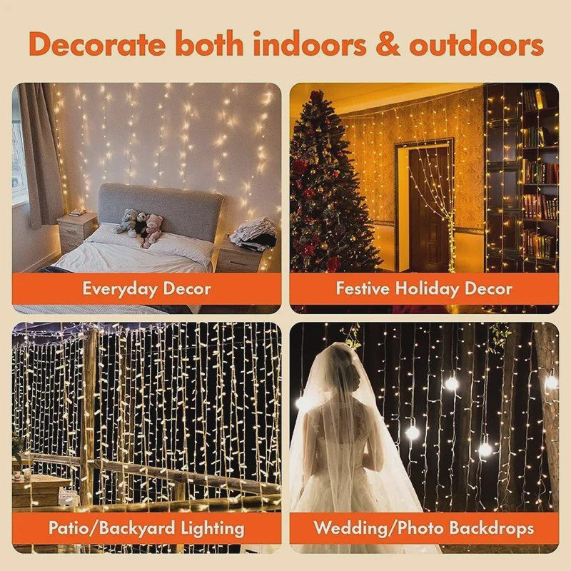 3M LED Gordijn Lichtjes - Sprookjesachtige USB Feestverlichting met 8 Modi voor Huis, Tuin, Kerst & Bruiloft