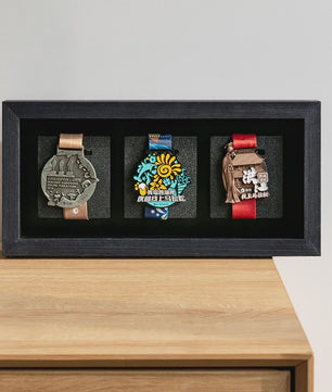 Houten Medaille Display Frame met Fotolijst - Voor Marathon, Sport en Herinneringen