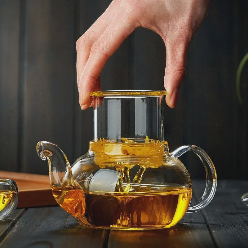 Glazen Theepot met Filter - Hittebestendig Borosilicaatglas - 400ml tot 1000ml