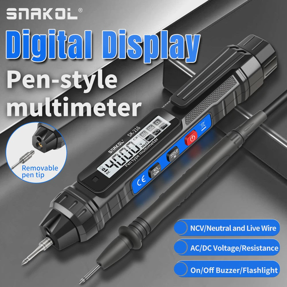 SANKOL SK-216 Digitale Multimeter & Spanningsmeter Pen - 4000 Counts, NCV, Auto Range