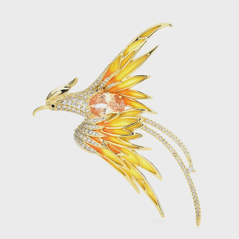 Prachtige Kristallen Feniks Broche - Luxe Dieren Speld voor Dames en Heren