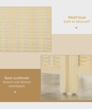 HOMCOM 3-Panels Opvouwbaar Kamerscherm - Natuurlijke Bamboe Look - 135x180 cm