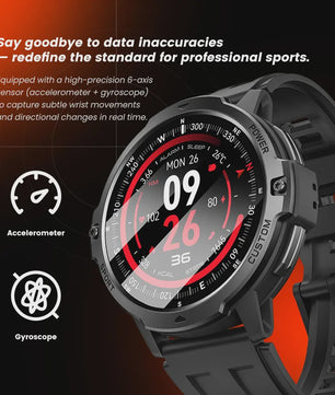 LEADOYS C31 GPS Smartwatch Heren - Outdoor Fitness, Zwemmen & Hardlopen met Hartslagmeter