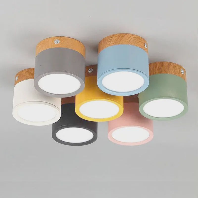 Nordic Hout LED Plafondspot - Dimbare Modern Design Verlichting