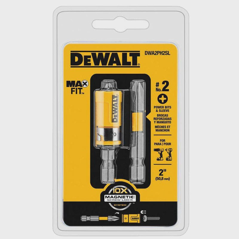 DEWALT MAXFIT PH2 Slagmoer Bitset met Sleeve - 2 inch